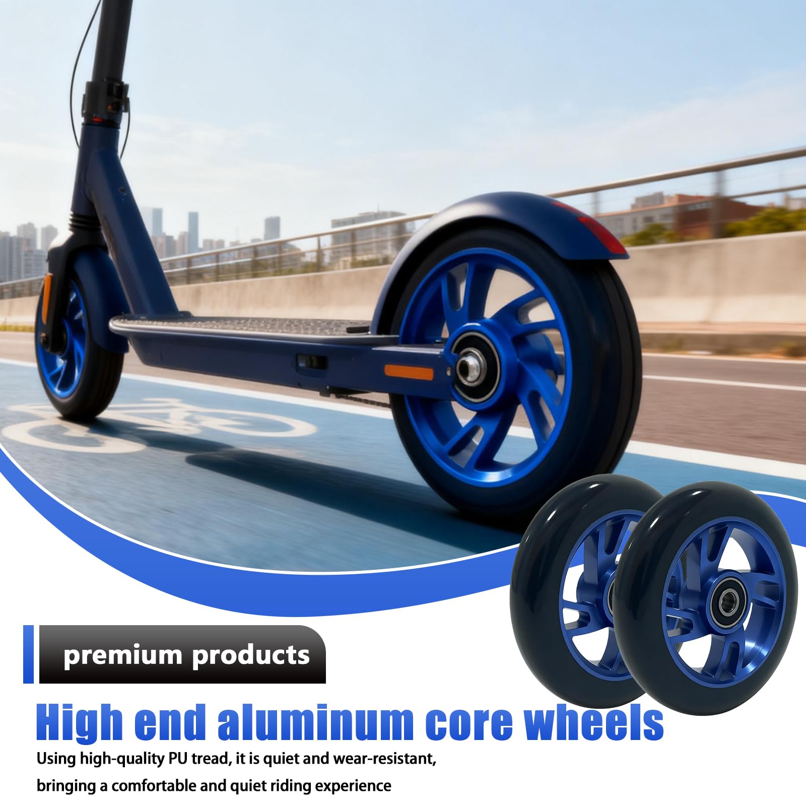 2 ruote per stunt scooter 100 × 24 mm: in poliuretano di alta qualità con nucleo in alluminio, ruote di ricambio robuste per stunt scooter