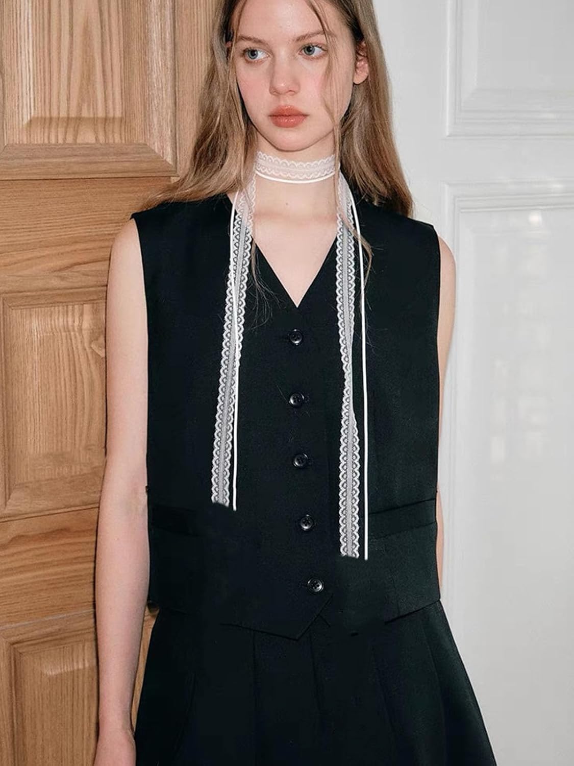 Bravace Lace Bow Choker Necklace for Women Long Wrap Tie Layered Ballet Lace Collar Elegant Black Lolita Gothic Party Neck Jewelry Romantic Adjustable Velvet Ribbon Trendy Accessory Gift - Image 4