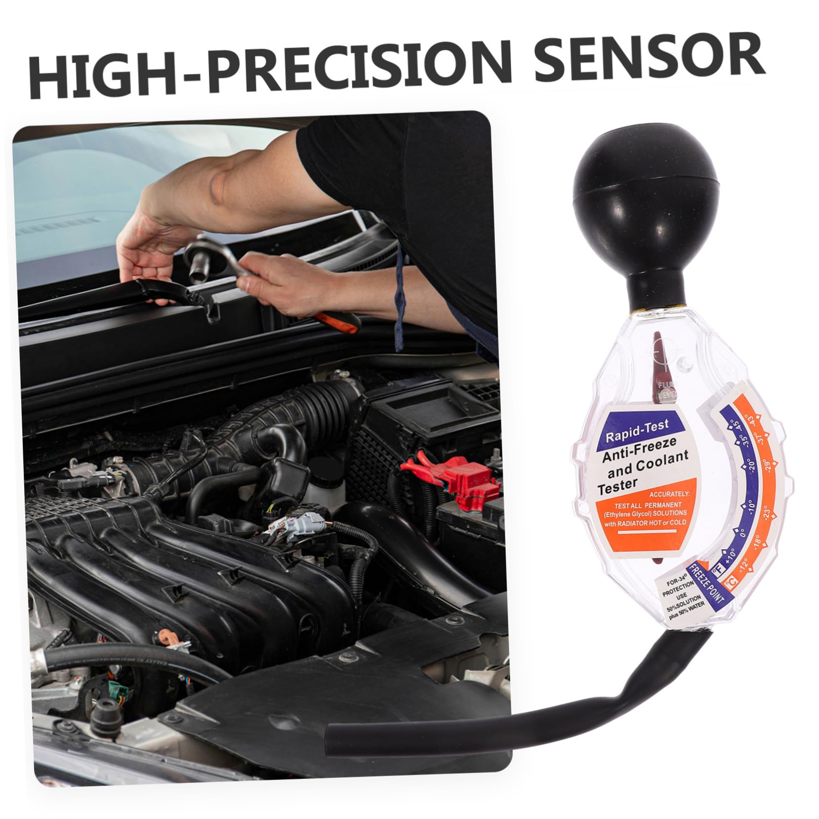 OUNONA Radiator Coolant Dial Type Tester for Car Battery Liquid Measurement Compact Auto Antifreeze Tool with High Precision Versatile Use for Various Vehicles