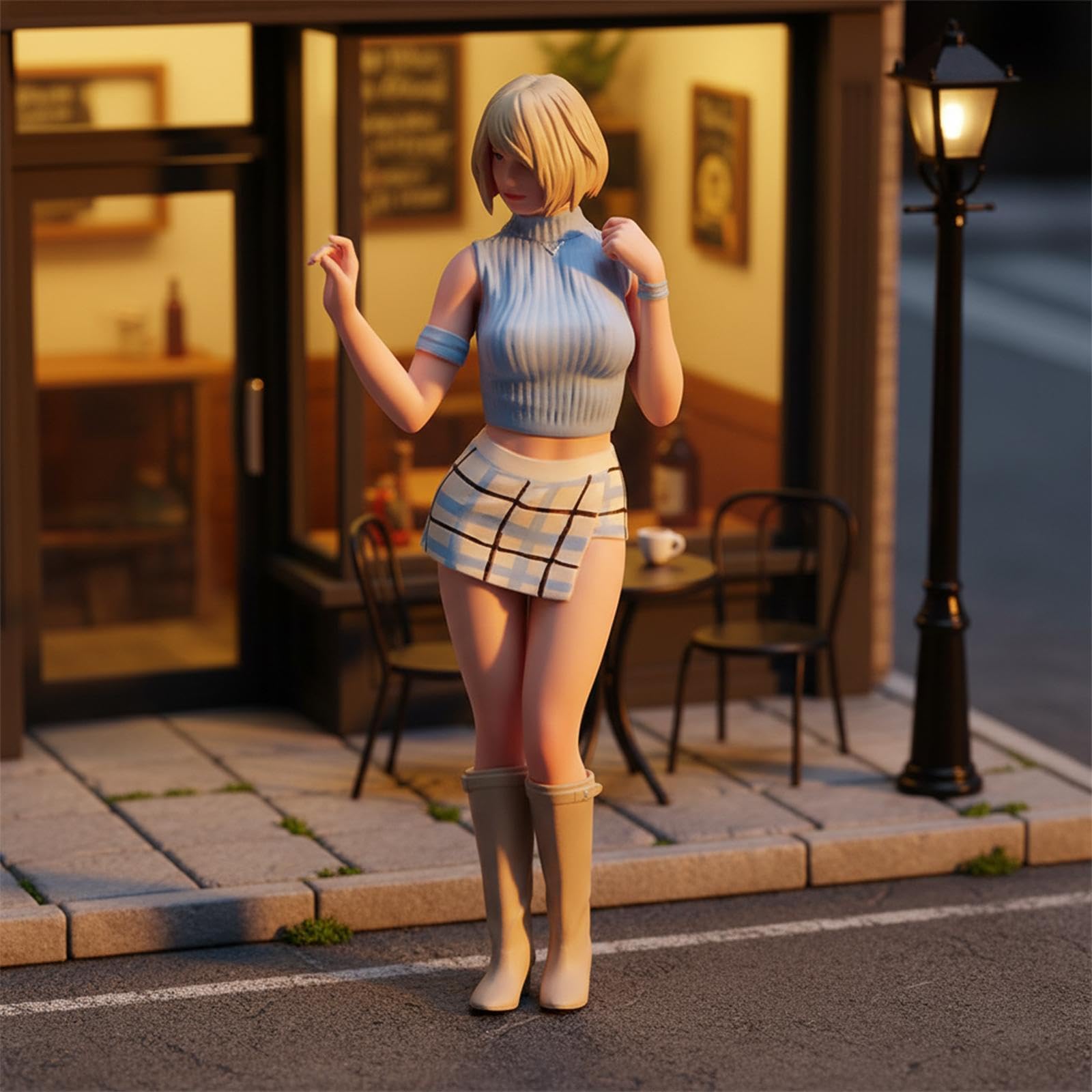希少 ジオラマ風 タトゥー美少女 フィギュア オブジェ インテリア Amazon.co.jp: DeeRace 【精密塗装済み人形！】フィギュア 女性 塗装