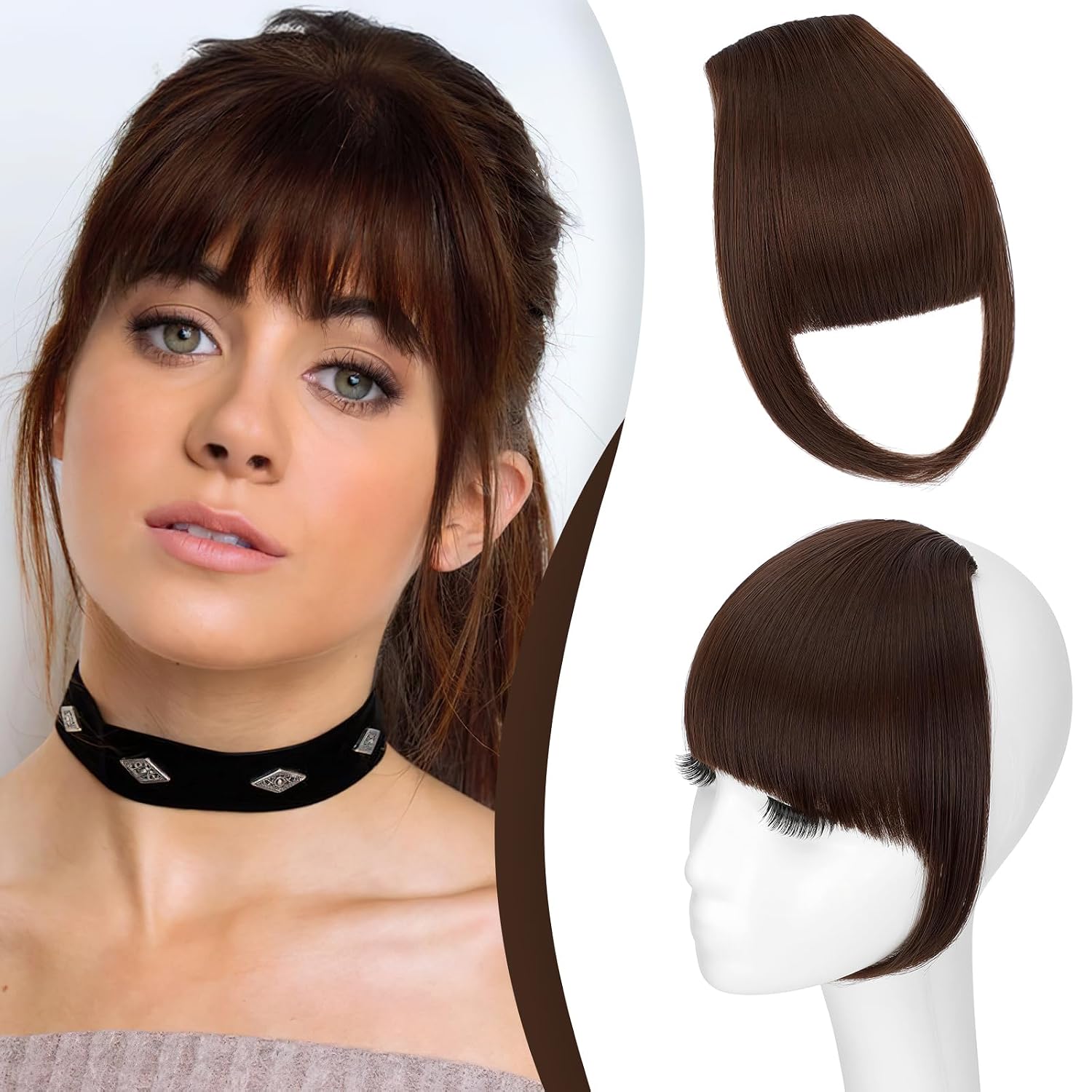 FELENDY Clip in Bangs Extensions for Thick Front Bangs