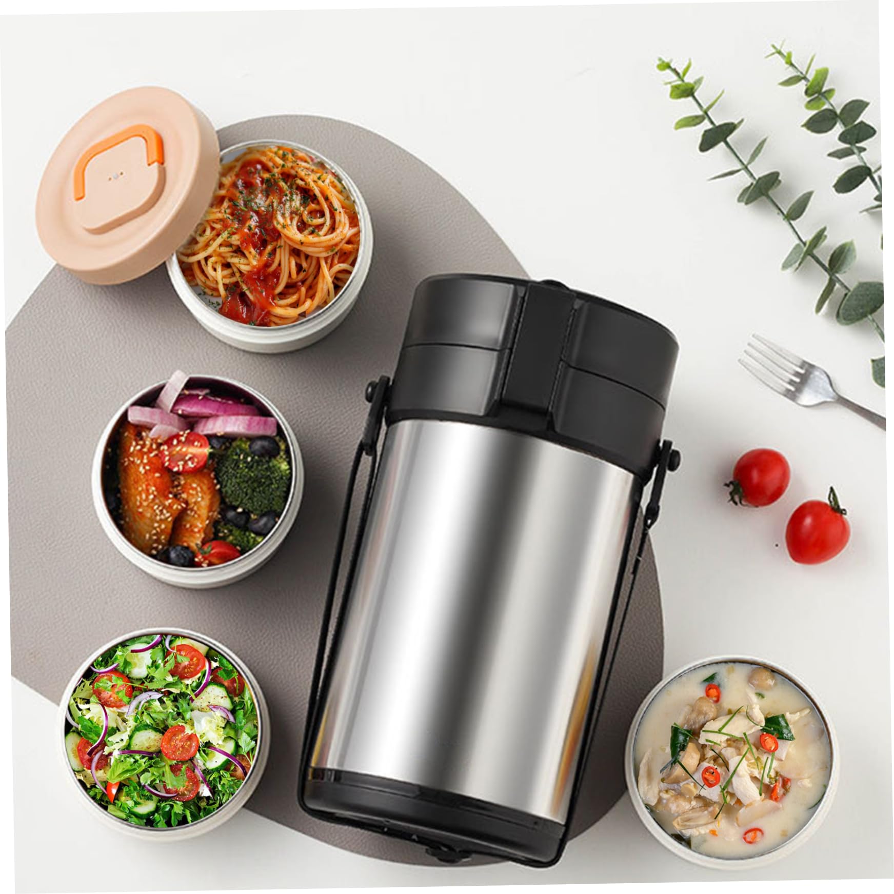 NIDONE Jar barattolo isolato alimento thermos per cibi caldi, scatola da pranzo termica 12L 3L, contenitore per il pranzo per alimenti caldi in acciaio inossidabile per bambini per bambini conservare