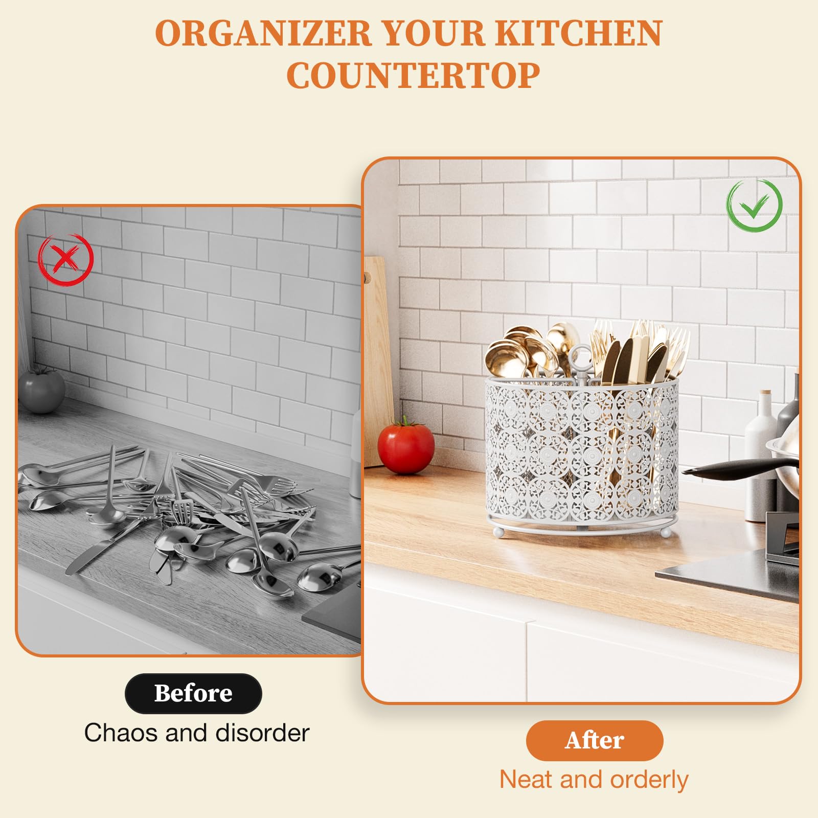 PORTE-USTENSILES ARGENTERIE COUVERTS-4 Compartiments Rotatif En MéTal Porte7833 405086179927