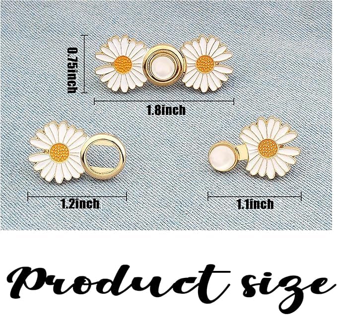 YEKDA Adjustable Waist Buckle for Pants, Instant Jeans Button Pins Pant Waist Tightener Adjuster Detachable Pin Buttons for Loose Jeans(Pack of 2) 1