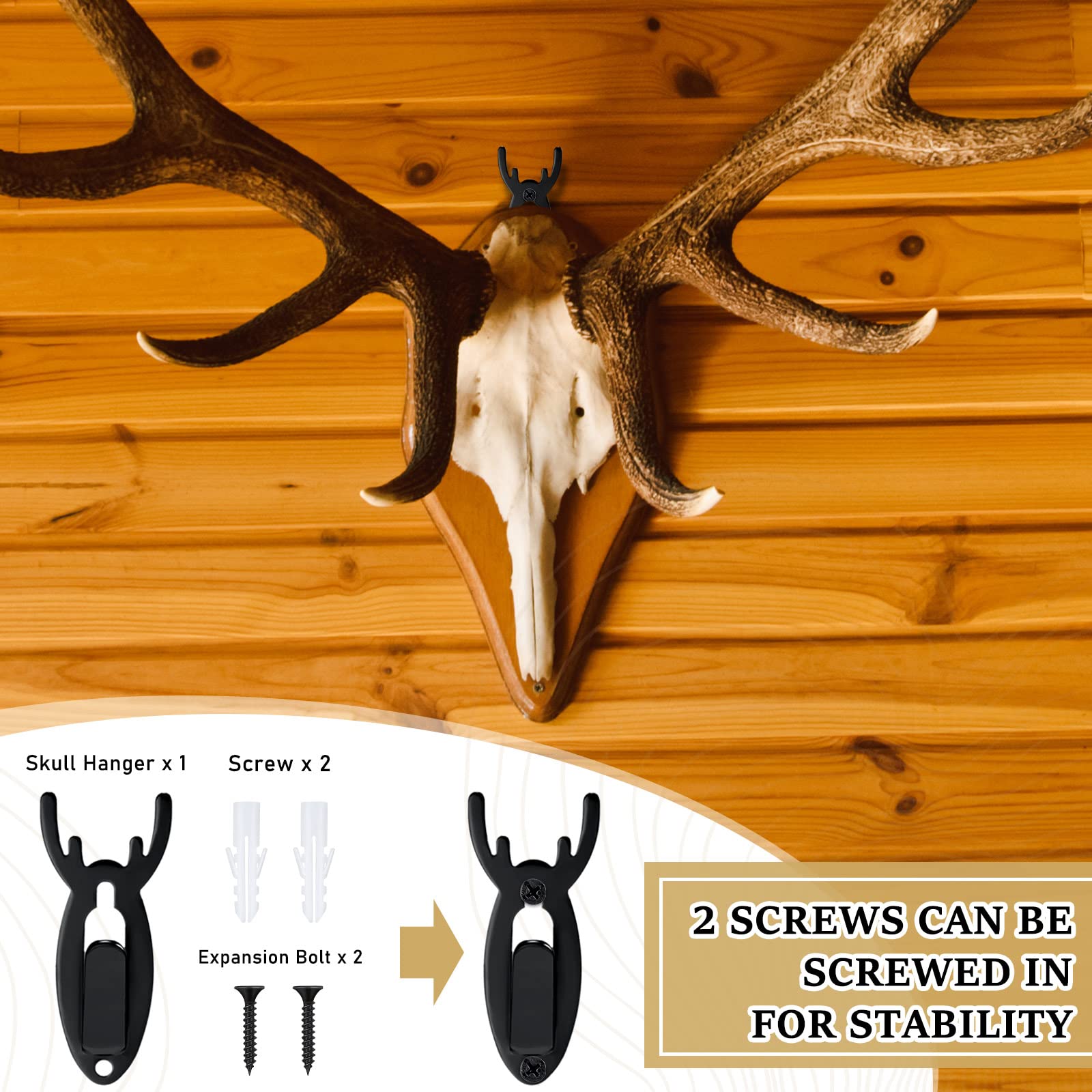 4 Stück Wandhaken Im Geweih-Design – Schwarz, Aus Stahl, Für Kleidung & Deko
