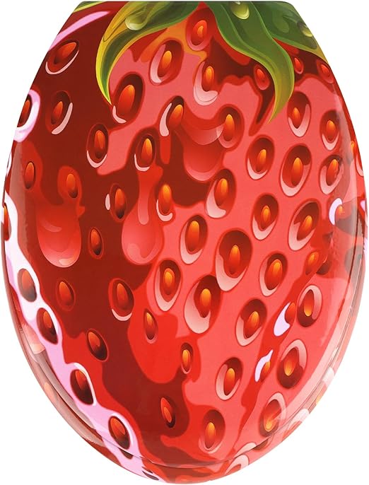 Nastarki Elongated Toilet Seat, Slow Close Wood Toilet Seat with Metal