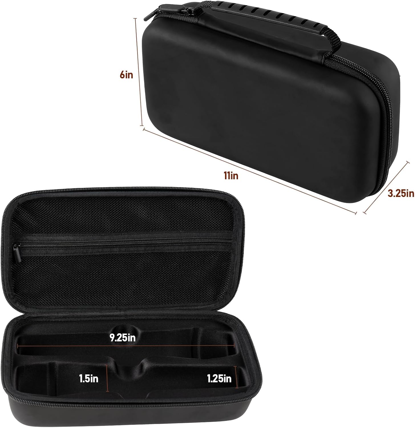 Wireless Microphone Case For JBL Wireless Two Microphone System Handheld Dual Mic Travel Bag for Singing or Karaoke for Receivers, Adapters, AA Batteries-Black(Box Only-Black) - Image 3