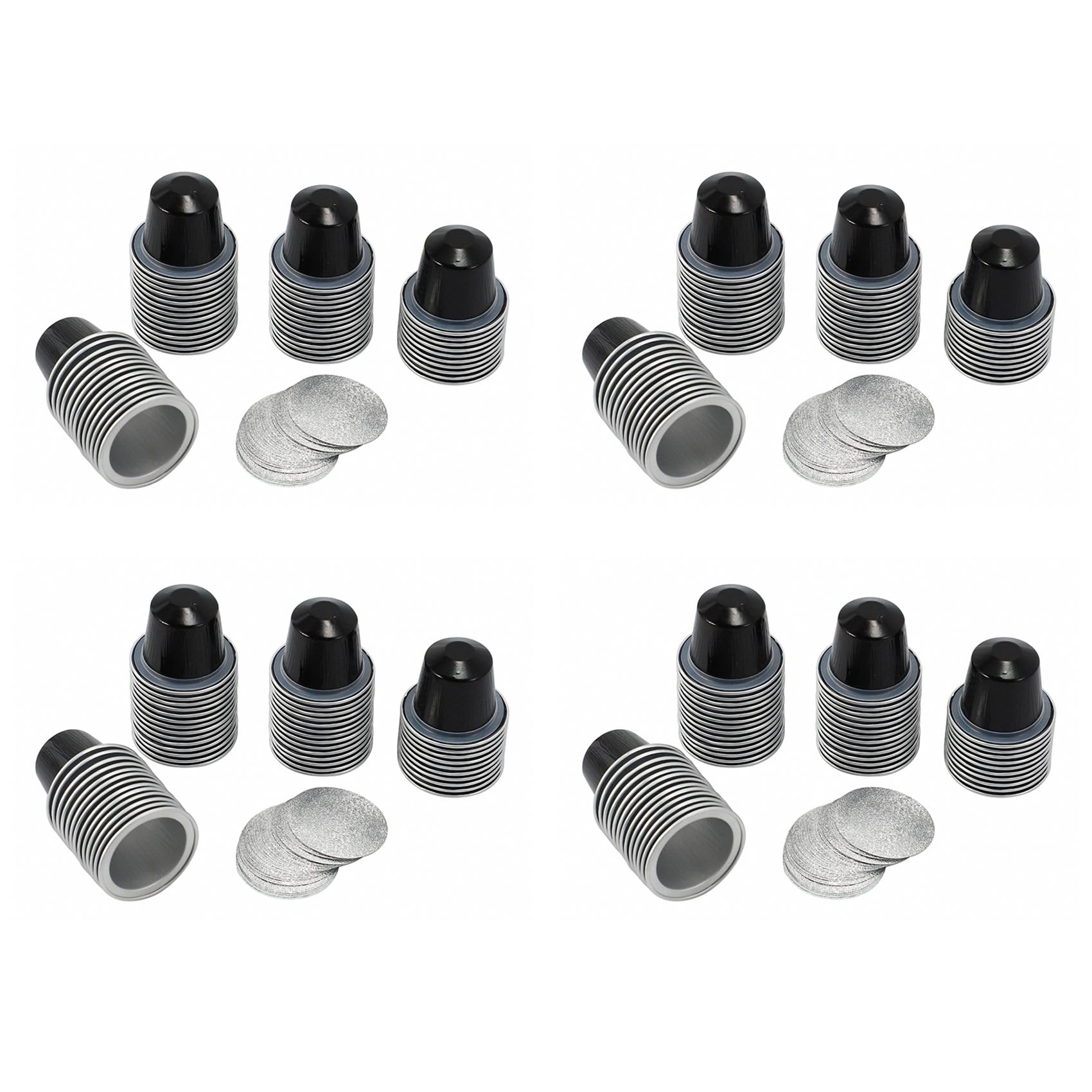 Vjsujehgy 200 Sets Refillable Coffee Capsules Cup Disposable Coffee Capsules Packaging Cafe Supplies for Black