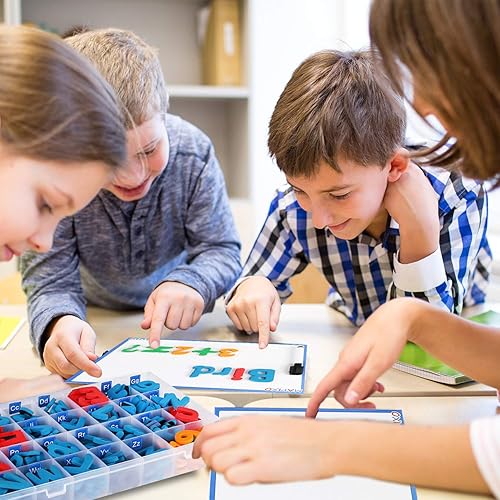 Miniatura 6 de 235 letras magnéticas con tablero magnético, 2 bolígrafos magnéticos borrables y caja de almacenamiento, regalo de alfabeto ABC de espuma para