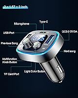 Vista 8 de LIHAN USB C Bluetooth 5.4 Car Adapter, Wireless Upgrade Audio System for Non-Bluetooth Vehicles, FM Radio Transmitter, 48W Fast Charging, Stable