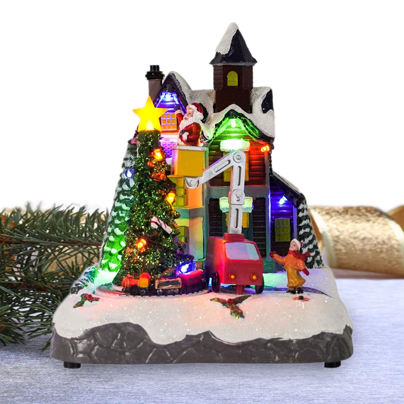 Amazon.co.jp: Pzuryhg ライト付きクリスマスビレッジセット