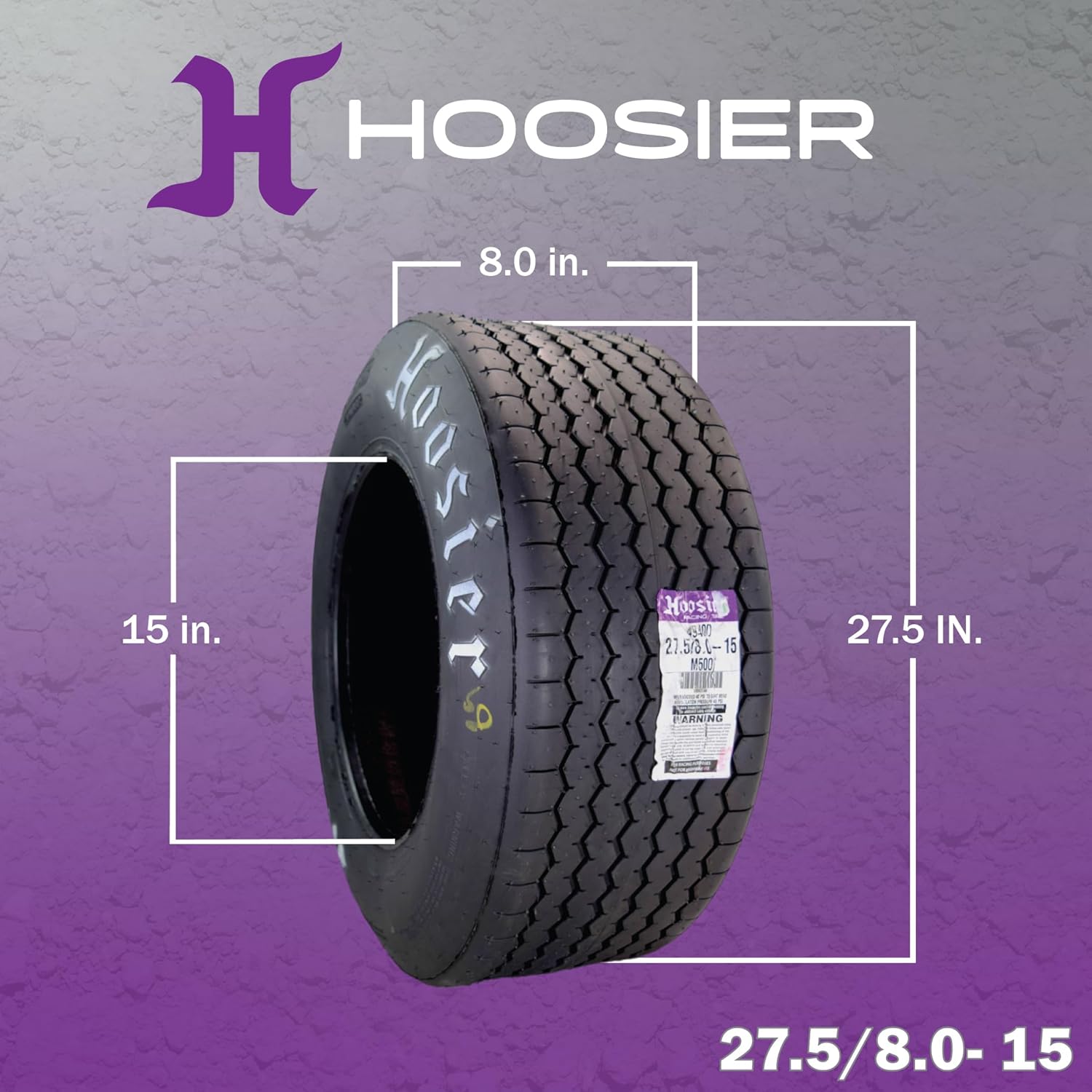 Hoosier UTV Tire for Side by Side & Off-Road Racing with Hoosier Keychain (27.5/8.0-15 P1000 M500 4 Pack)