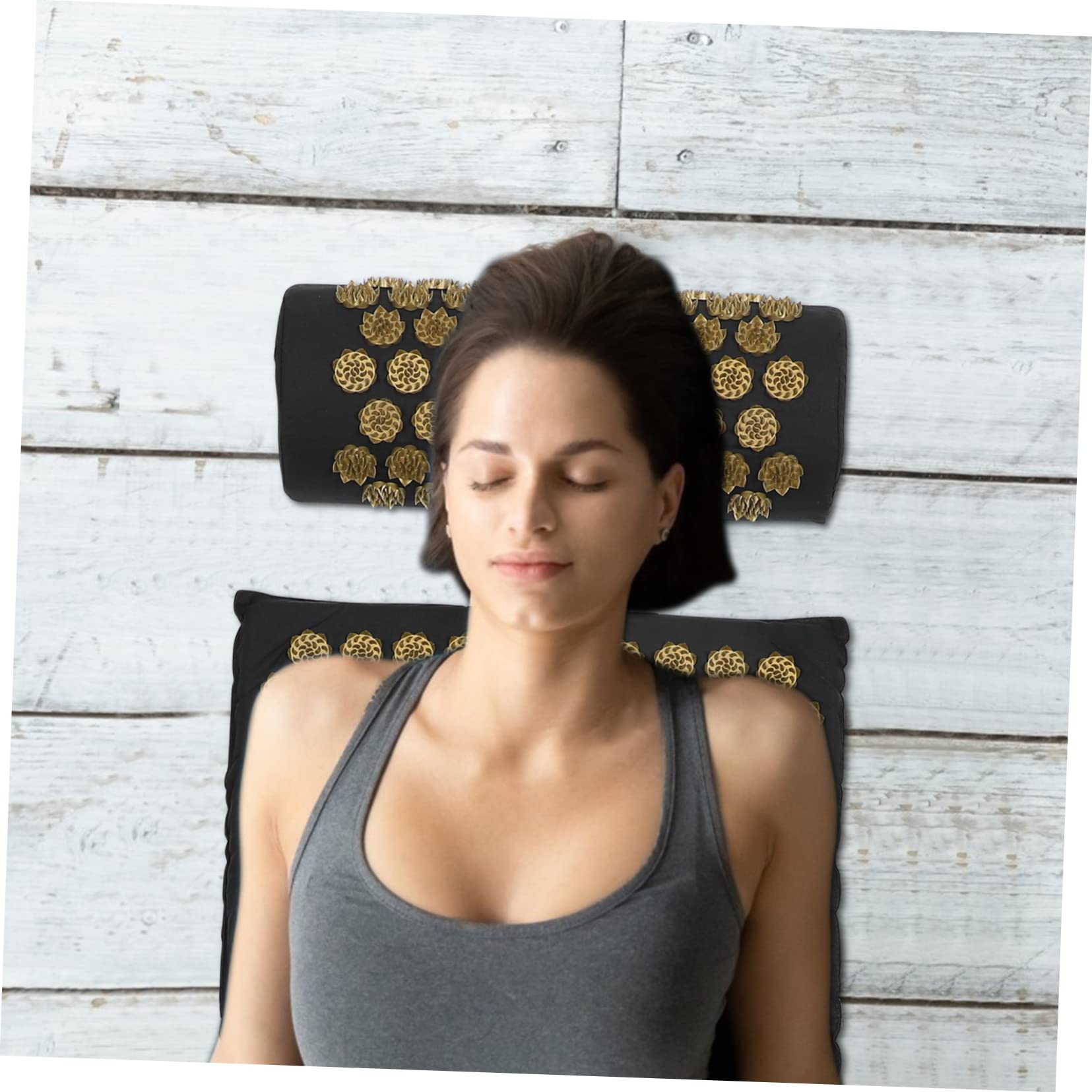 Gatuida Massagekissen und Massagematte für Entspannende Massage mit Tasche Waschbar 2 Stück Rutschfeste Yogamatte aus Baumwollstoff Zuhause