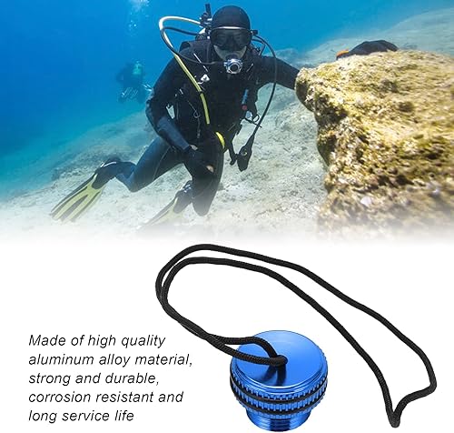 Miniatura 3 de Tapa antipolvo de buceo, cubierta de tanque DIN, cubierta antipolvo para válvula de tanque, aleación de aluminio ventilada, protector de tapa de