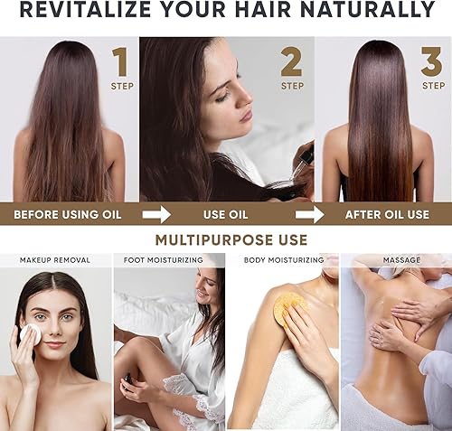 Miniatura 7 de Aceite de jojoba orgánico de 16 onzas  Aceite de masaje de jojoba 100% puro y natural para cabello, piel, cuerpo y cara, prensado en frío natural