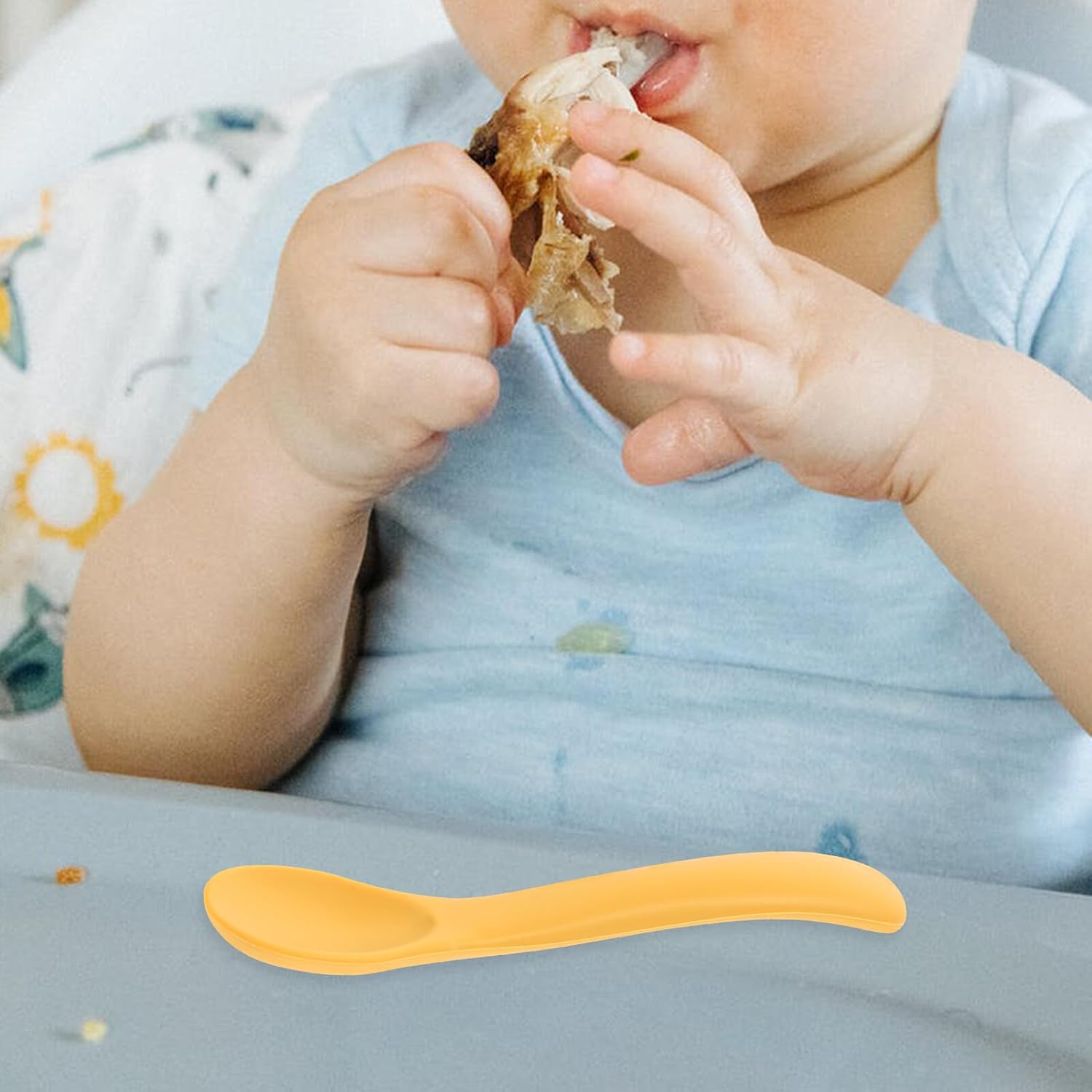 Toyvian 10pcs Silicone Spoons Ergonomic Soft Feeding Utensils for Self-feeding Wear-resistant and Break-resistant Tableware in Color