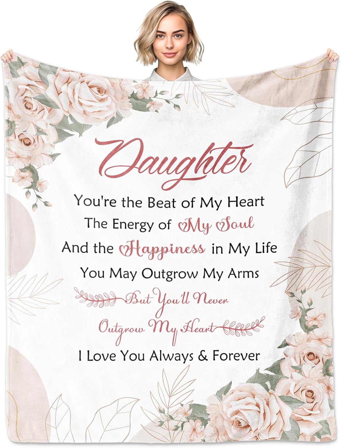 Daughter Gifts from Mom Dad, Daughter Gifts Blanket 60"x50", Daughters Birthday Gift, Daughters Gift Ideas for Mothers Day Graduation Christmas, to My Daughter's Blanket, Daughter's Present