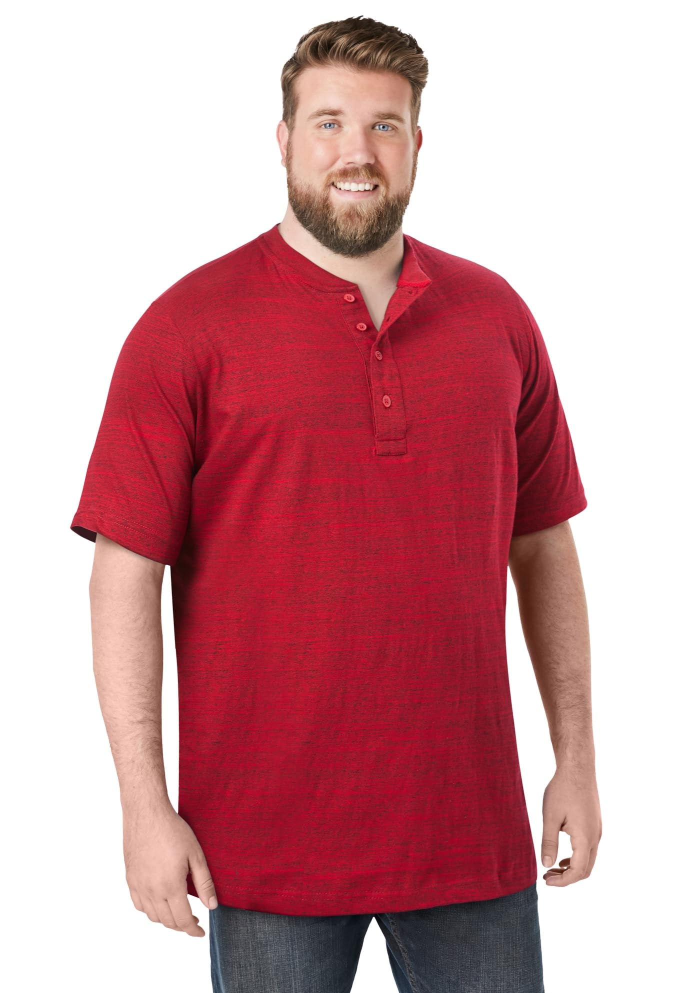 KingSize - Camiseta Henley ligera para hombre - Multicolor - Grande - 6X-Large
