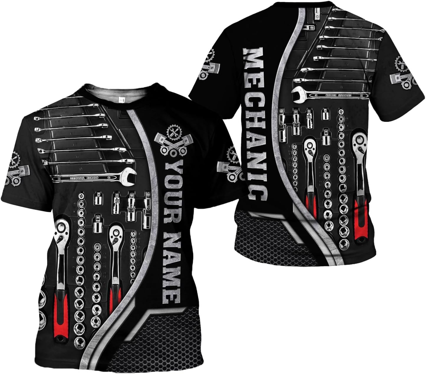 Personalized Mechanic 3D Shirt for Men, Tool Box Mechanic 3D Shirt,Custom Name Mechanic Tshirt, Mechanic Hoodie for Men Women