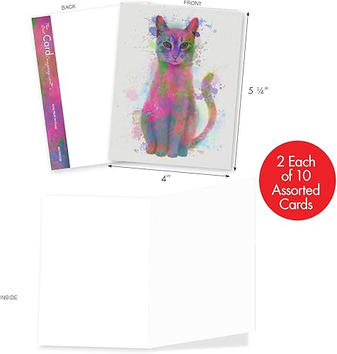 Miniatura 2 de The Best Card Company TITLE AM6199OCB-B2x10 - Juego de tarjetas de felicitación en blanco de acuarela surtida, incluye 20 tarjetas de notas +