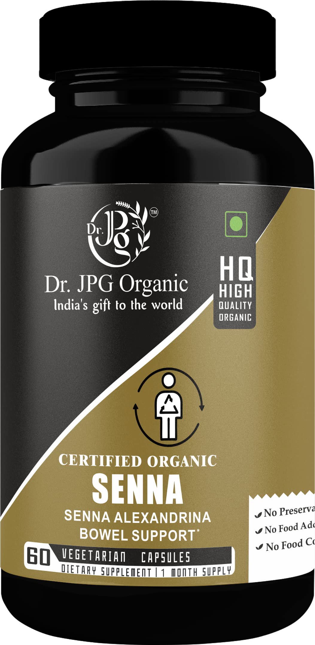 Dr. JPG Organic Senna Capsules For Bowel Support 650mg 60 Veg Cpasules | Senna Alexandrina | INDIA ORGANIC Certified (B0CX1VKVTT) Amazon Price History, Amazon Price Tracker