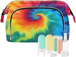 Kigai Rainbow Tie Dyed Makeup Bag Cosmetic Ba...