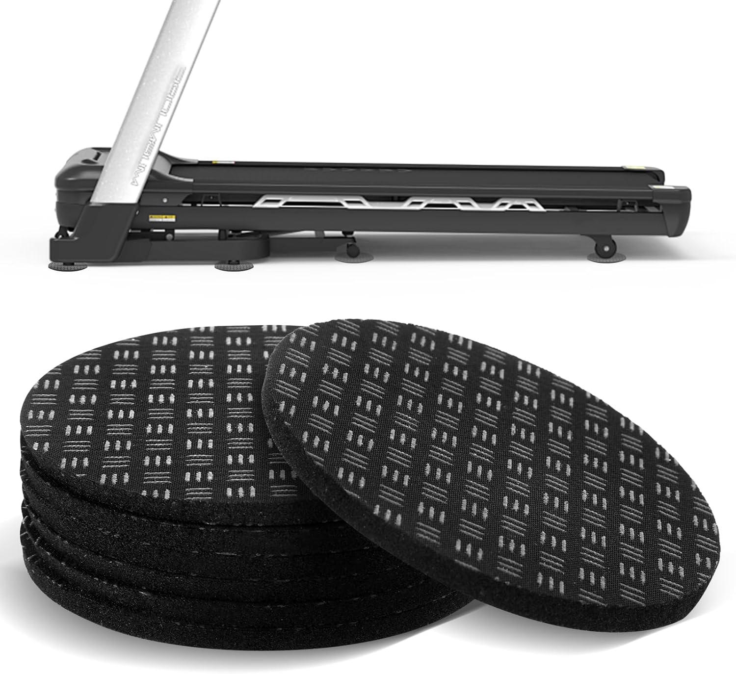 6pcs Treadmill Mat Pads, Anti-Slip and Noise Reduction Silicone Exercise Equipment mat for Protecting Wood Floors and Carpets.Suitable for Treadmills, Walking mats, Exercise Bikes