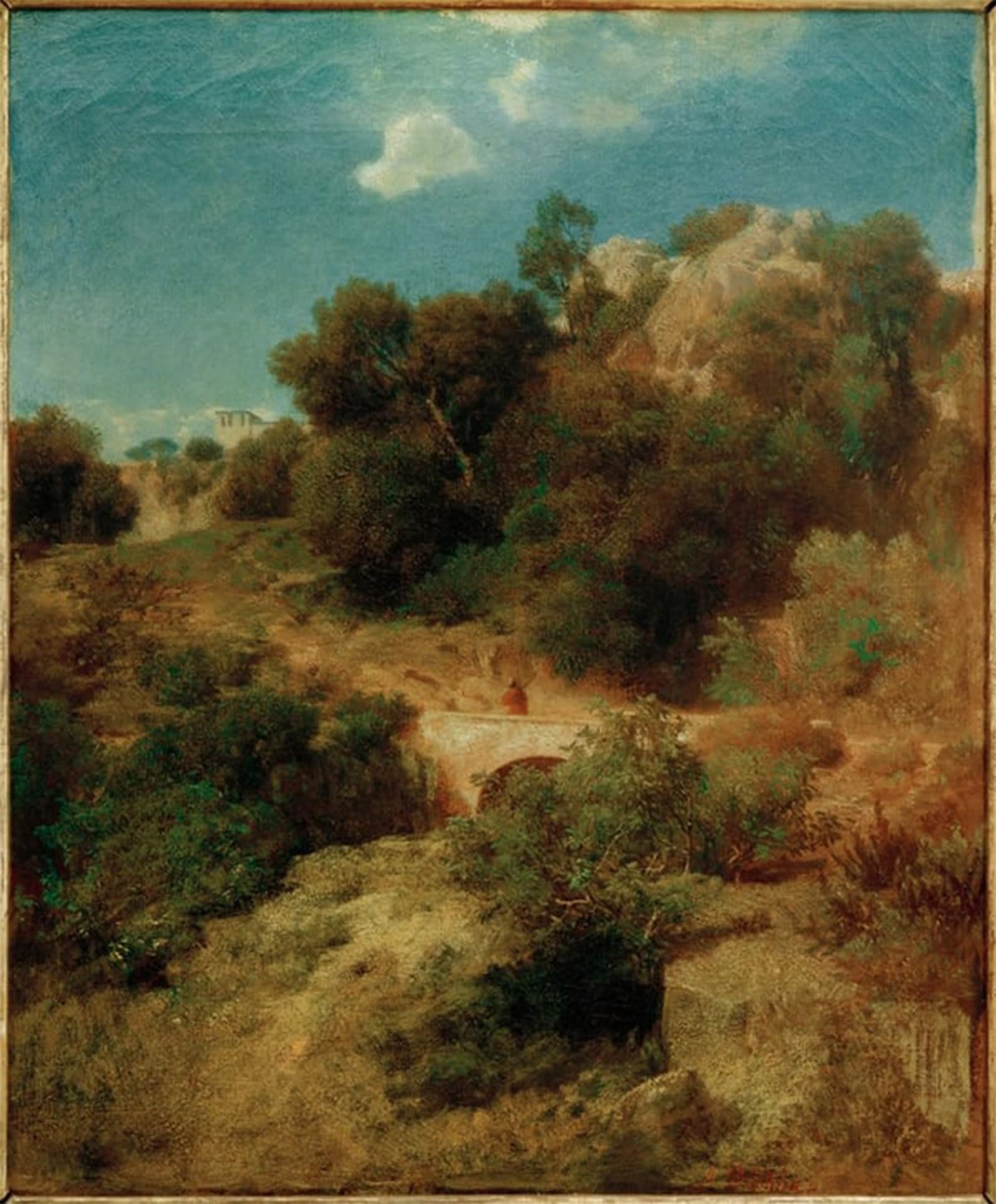 ARTXLXXBN Famous Painting Art Wall Decor Abstract Art Picture Mountain Country with Bridge by Arnold Böcklin Animal Pictures for Home Decor 60x90cm
