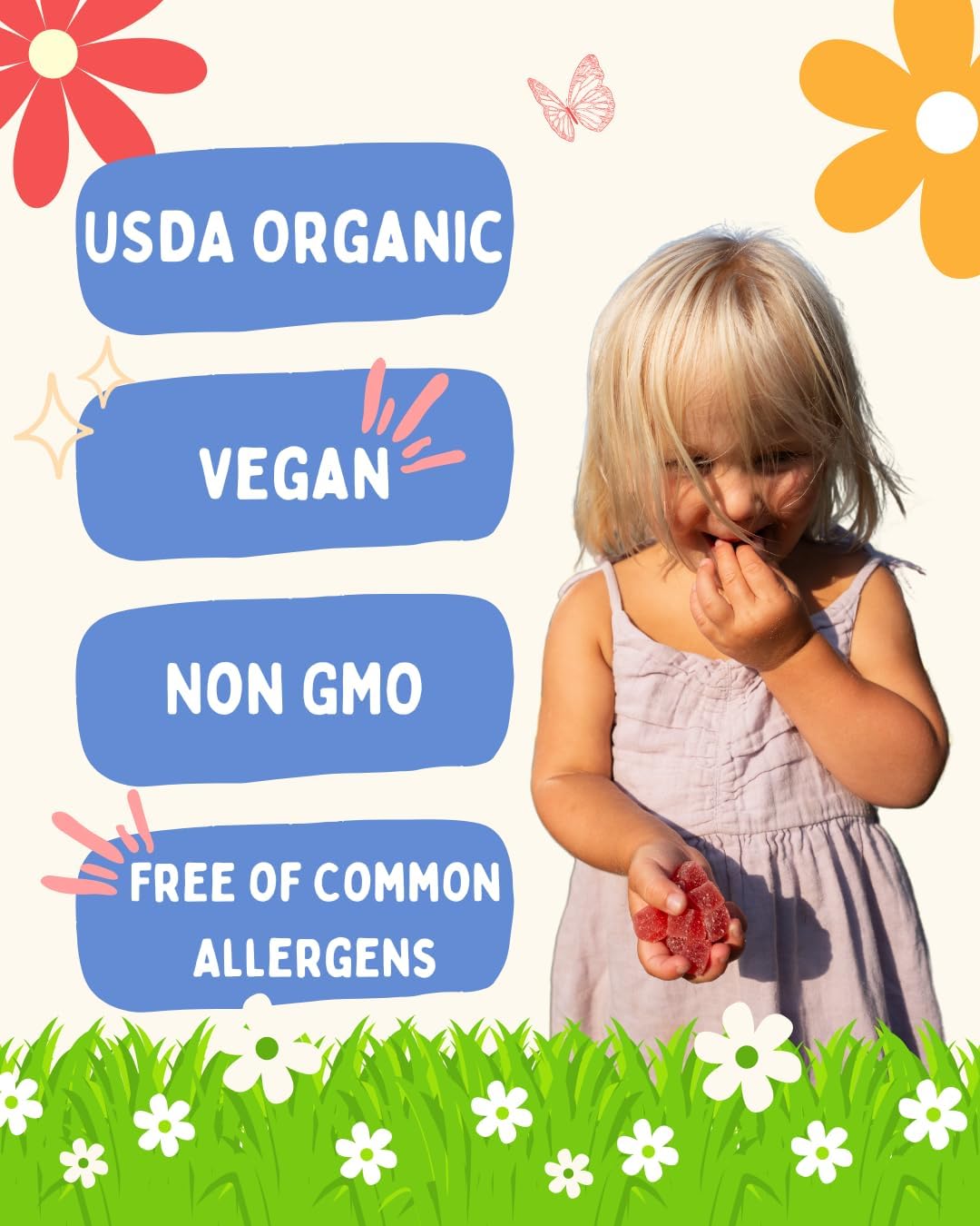 Vitamin D3 Gummies for Kids 2+ – Clean Ingredient Strawberry Gummies, Vegan & Non-GMO, Low Glycemic Vitamin D Supplement for Immune & Bone Support, 30 Count