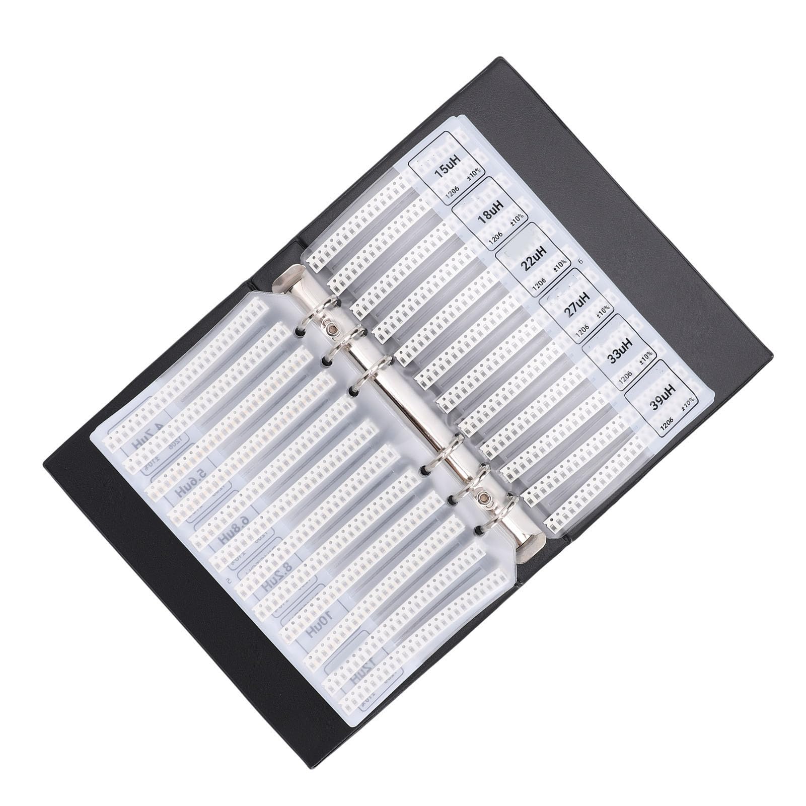 Cocoarm Próbka Cewki Indukcyjnej 1206 SMD, materiał PVC, Zestaw Wielowarstwowych Cewek Chipowych 41 Wartości dla Studentów Inżynierów Zajmujących się Prototypowaniem Naprawa