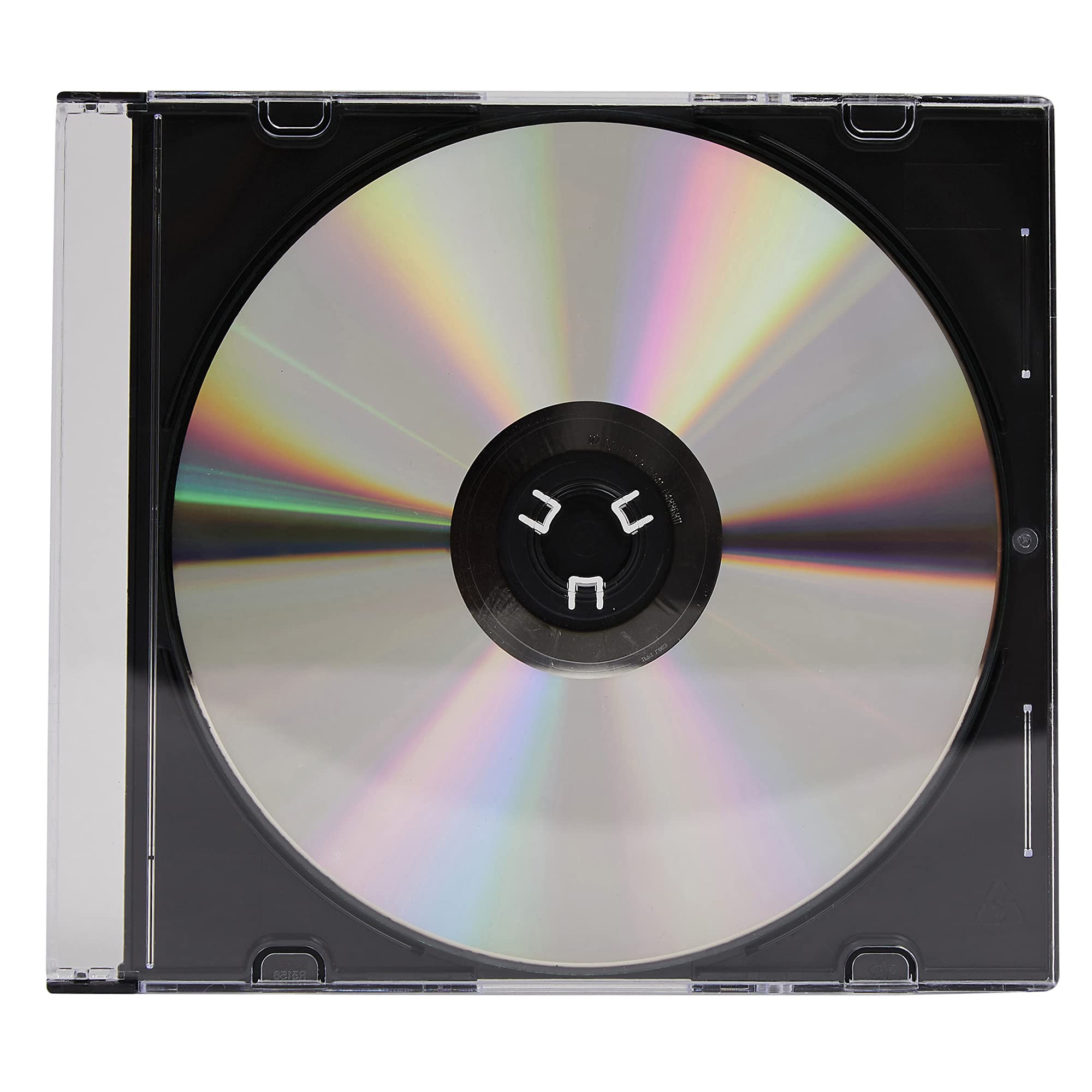 Lot de 100 Boîtiers CD Slim 5,2 mm avec Dos Noir – Boîtiers de Rangement Plastique Gain de Place Slim Save – Pour 1 CD, DVD ou Disque Blu-ray