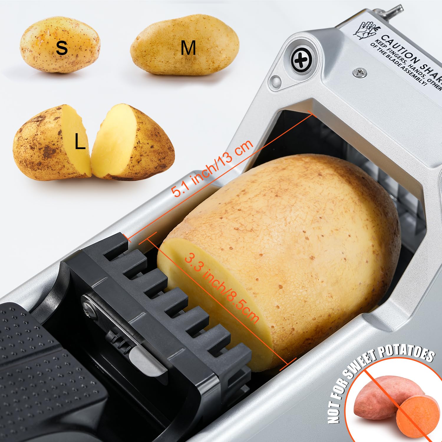 Sopito Coupe Frites Manuel 12mm – Pommes de Terre, Carottes, Concombres | 产品亮点： Lame Inox 12mm, Coupe Nette et Rapide, pour Légumes Variés, Usage Professionnel & Domestique, Nettoyage Facile