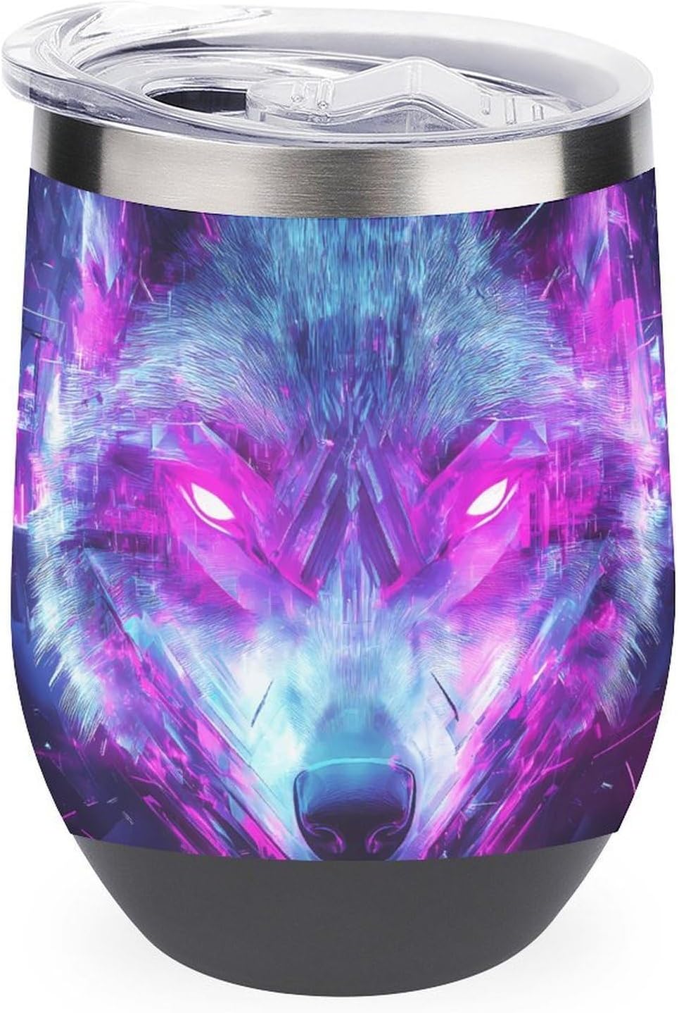 Wolf Digital Technological Insulated Drinking Cup Stainless Steel Coffee Mug Wine Tumbler with Lid 12OZ