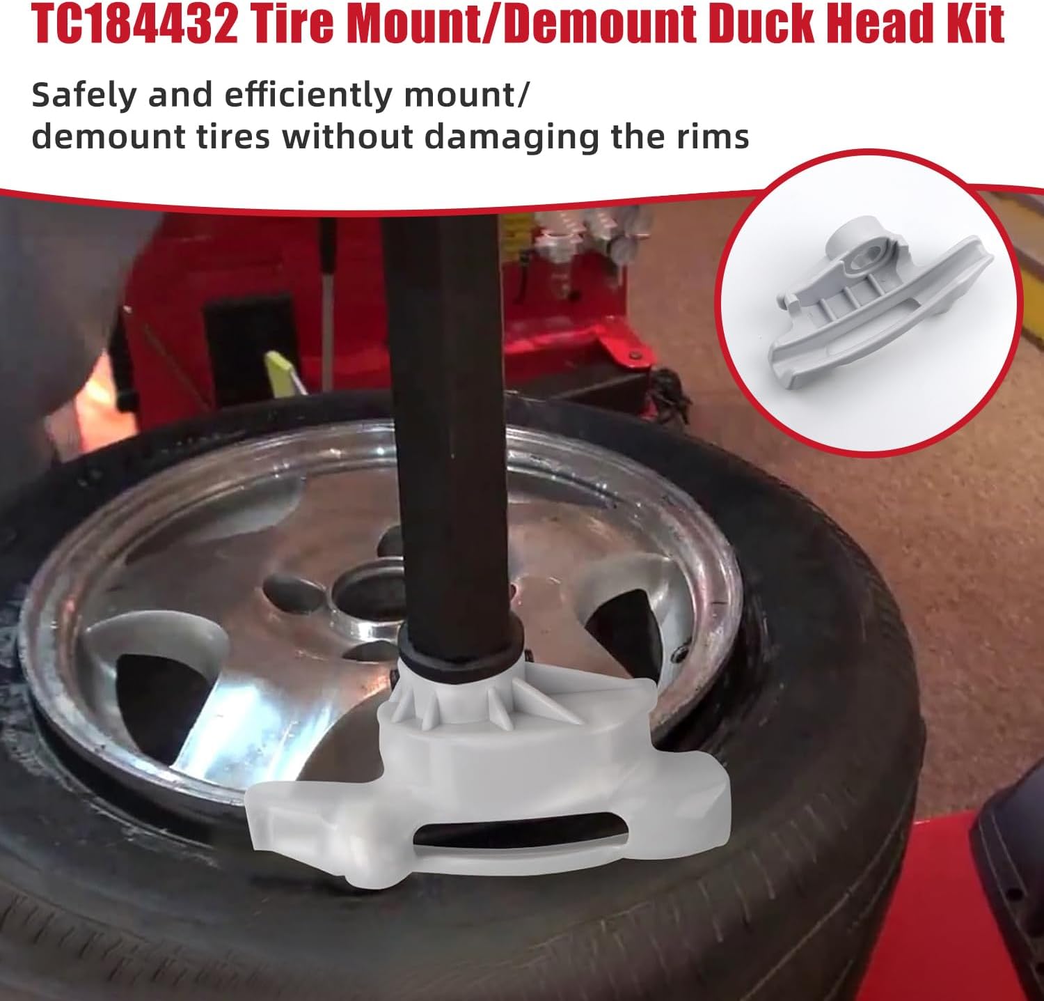 Tire Changer Duck Head TC184432 Tyres Mount/Demount Tool for Coats Tires Machine for Low Profile Tires 8184432 Change Kits, Gray, Plastic, 2 Pack