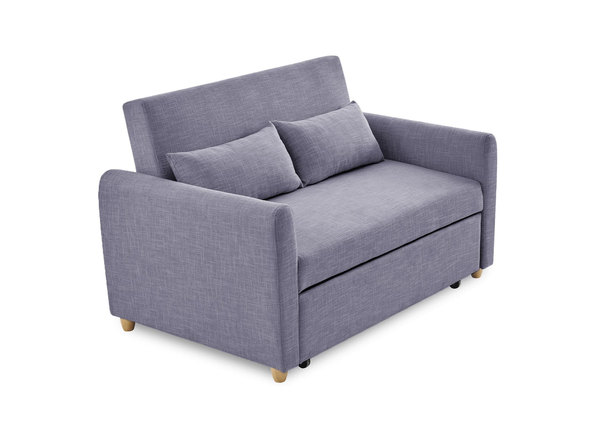 Canapé Convertible Scandinave DecoInParis - Tissu Bouclette Blanc Écru - 140x85x85 Cm - Convertible Rapido