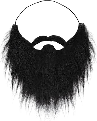 Fake Beard, Funny Beard, Adjustable Costume Beards, Novelty Fakes Beards, Black, Fake Whisker Party Costume Christmas Halloween Supplies