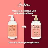 Vista 3 de SheaMoisture Curl & Shine Acondicionador de coco e hibisco, para cabello grueso y rizado para hidratar y suavizar, 13 onzas