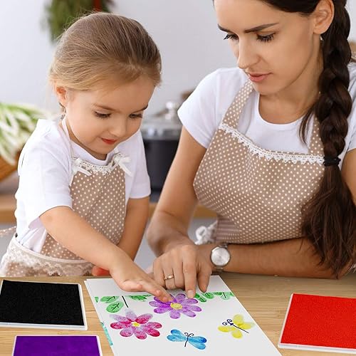 Miniatura 7 de Almohadilla de tinta, almohadilla de tinta lavable de 5 x 4 pulgadas para niños, color negro