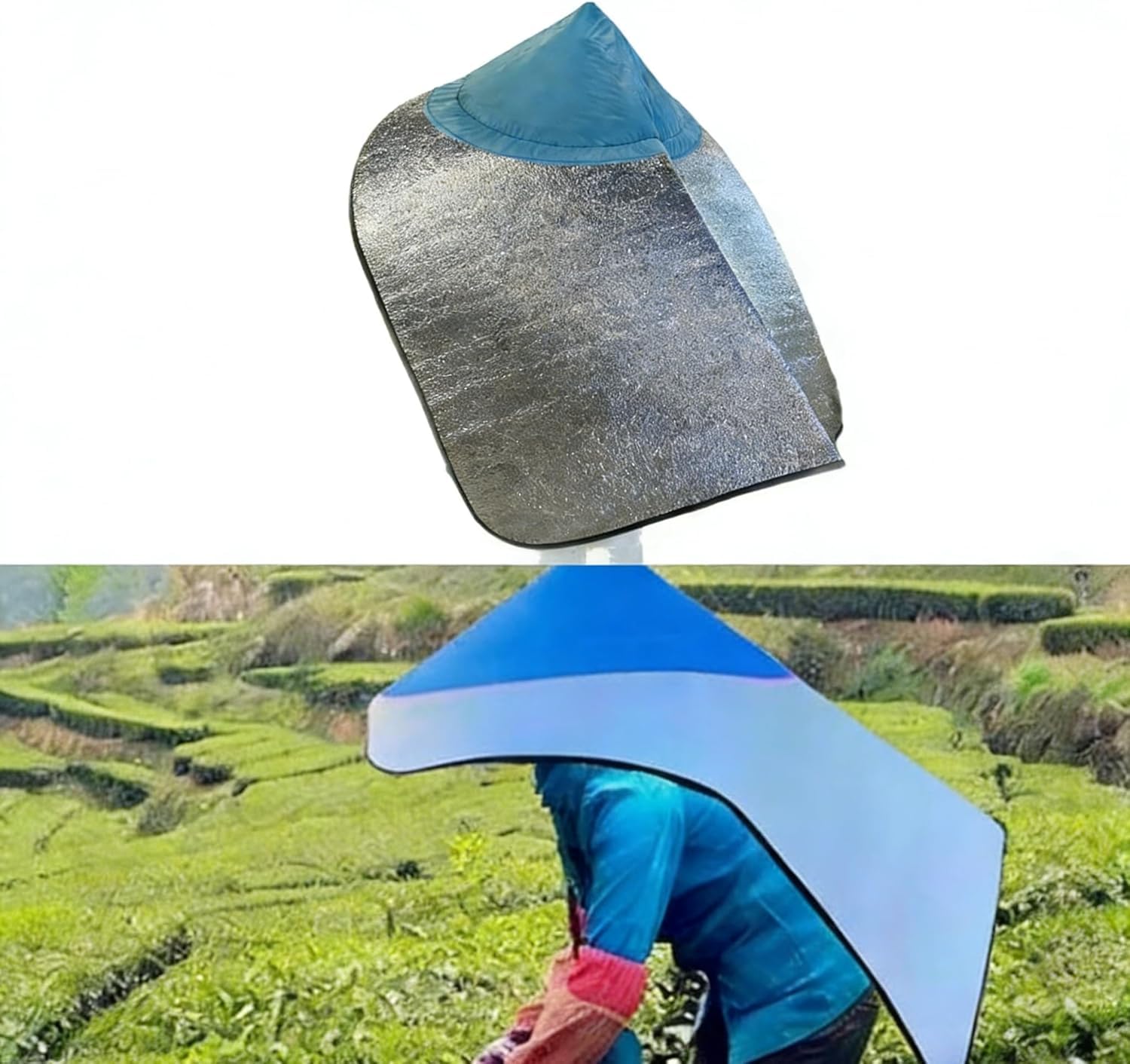 Sombrero De Sol Ligero Y Plegable con ala Ancha Y Capa De Película De Aluminio, Protección UV para Jardinería, Pesca, Senderismo Y Actividades Al Aire Libre - Sombra para La Cara Y El Cuello