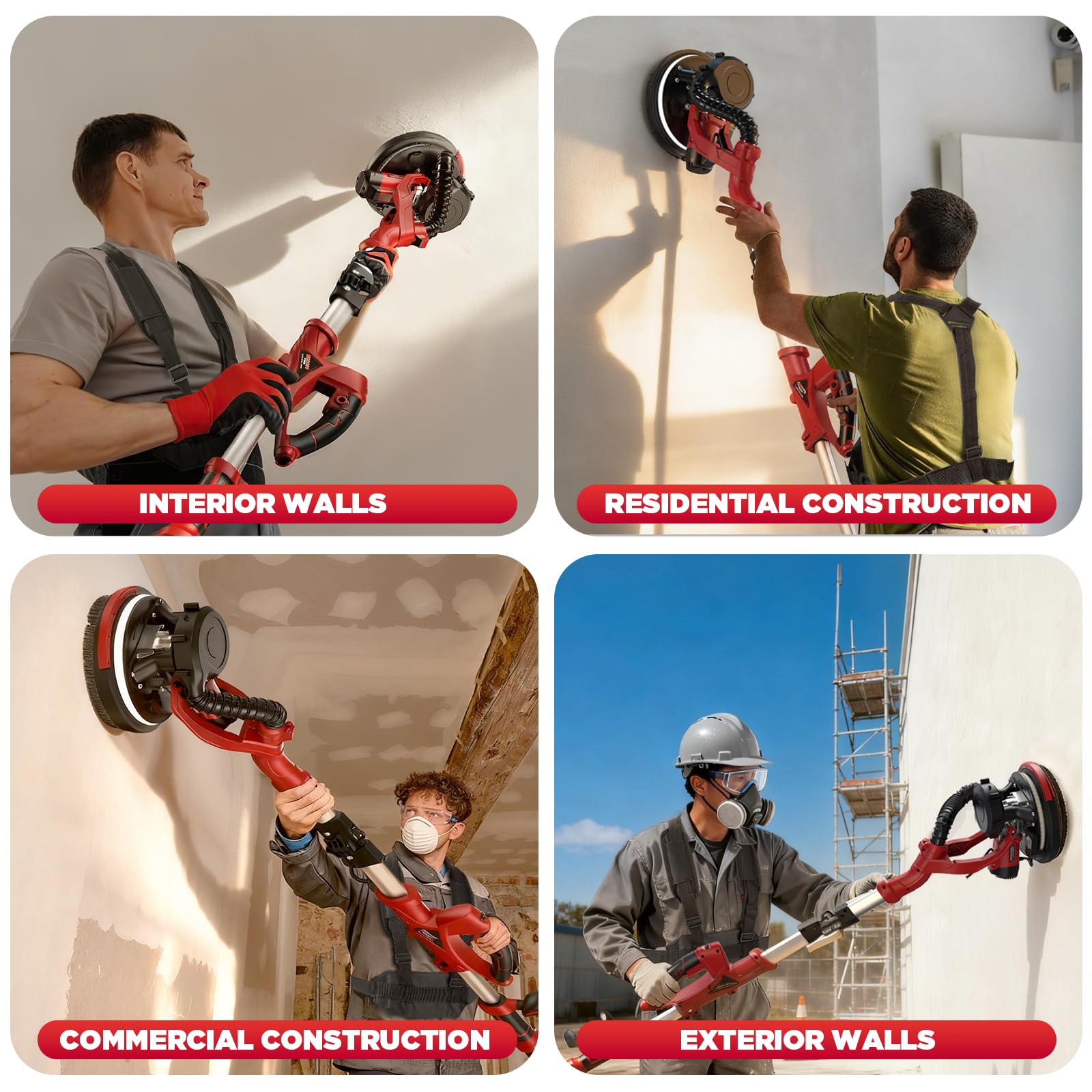Drywall Sander with Vacuum - Powerful & Quiet -8