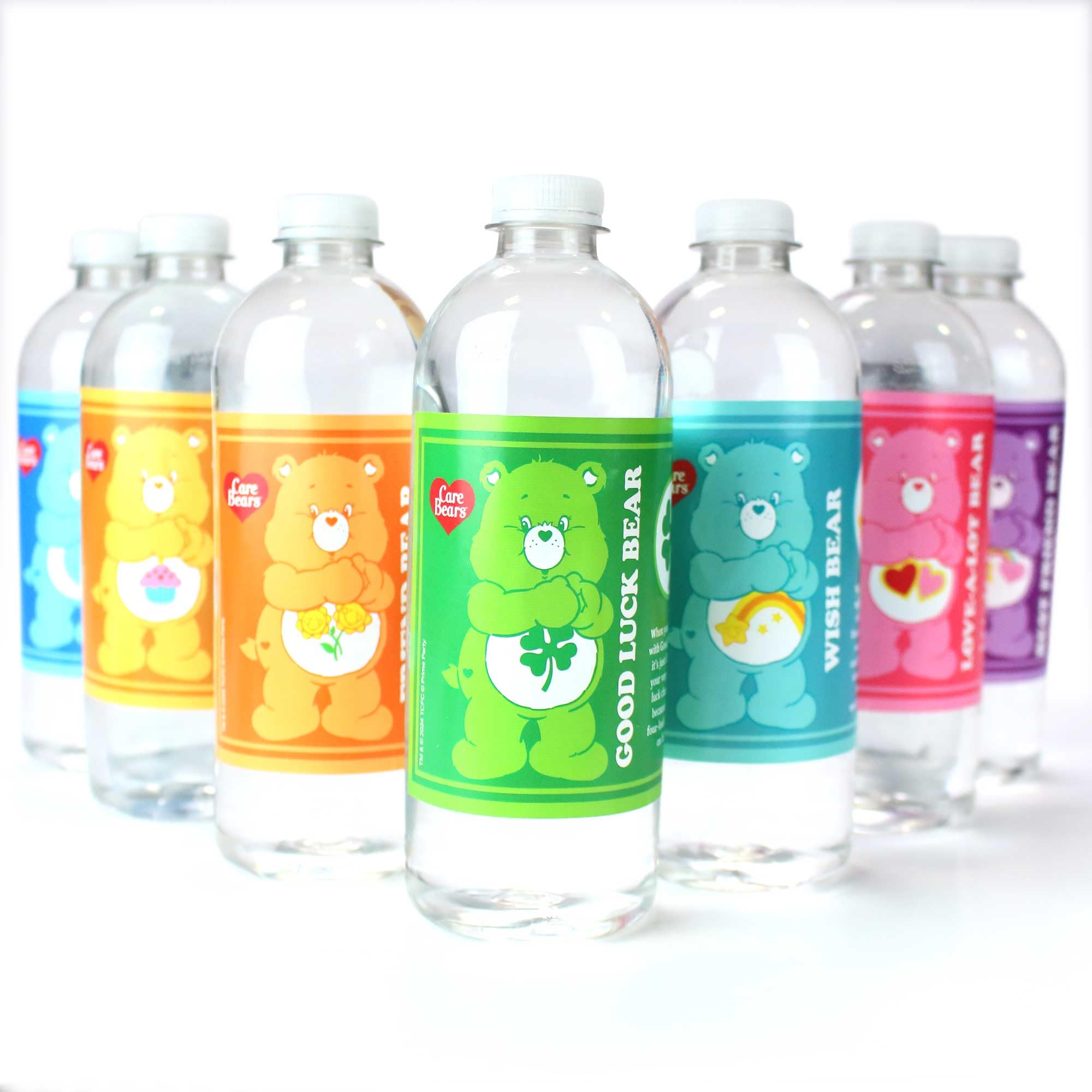 Care Bears Water Bottle Labels (Set of 16) Durable Vinyl Labels Featuring a Different Care Bear on Each Sticker, Waterproof, Perfect for Kids'