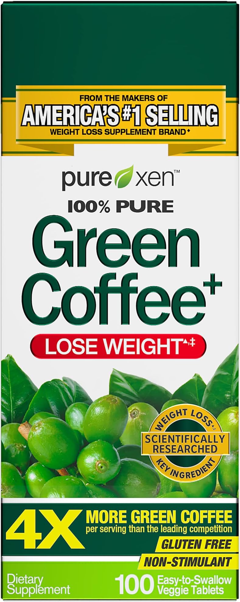 Purely Inspired Green Coffee Bean Bonus Tablets, 100 Count