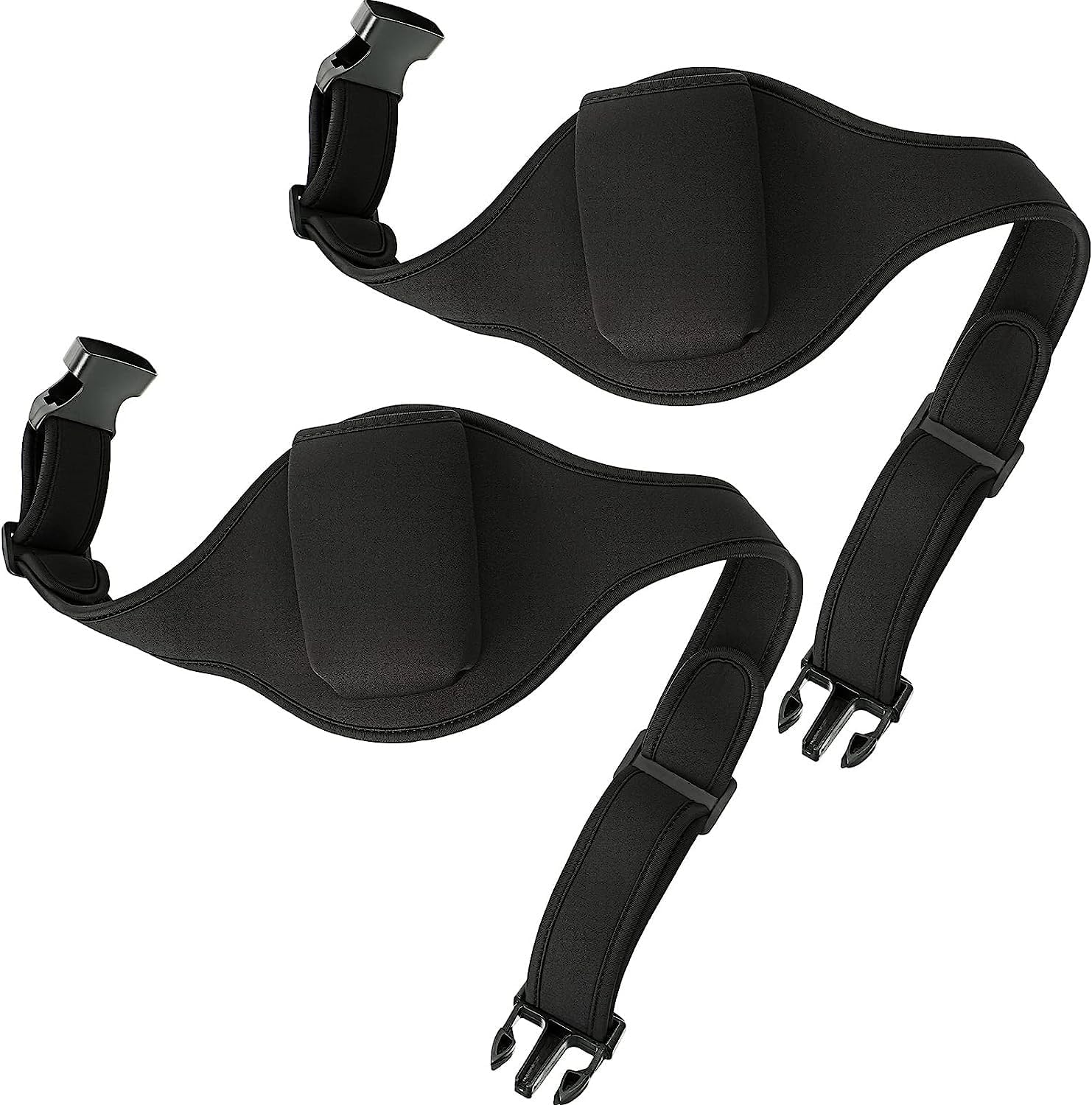 THE WHITE SHOP 2 Pieces Mic Belt Pack Fitness Instructor Microphone Belt Pouch Carrier Holder Adjustable Waist Bag Neoprene Sweat Absorbent Belt for Theater, Speakers Classic Black