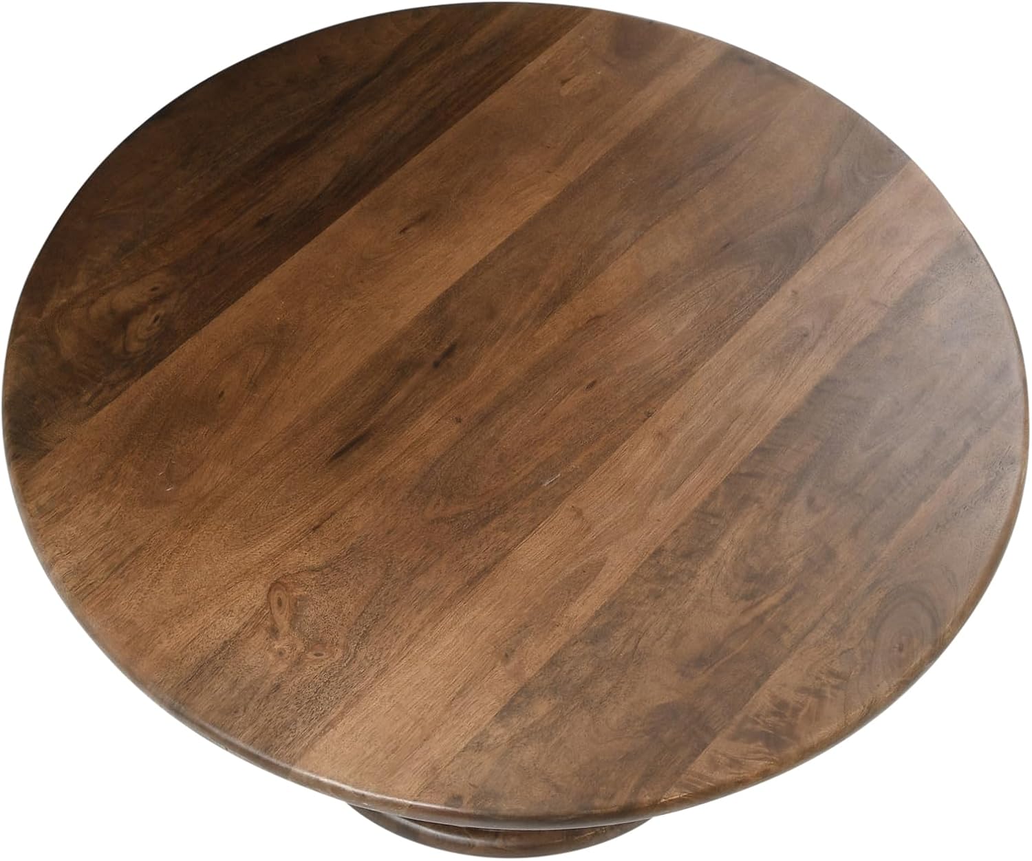 Creative Co-Op Berns Solid Wood Mid Century Modern Pedestal Coffee Table, Classic Walnut Finish