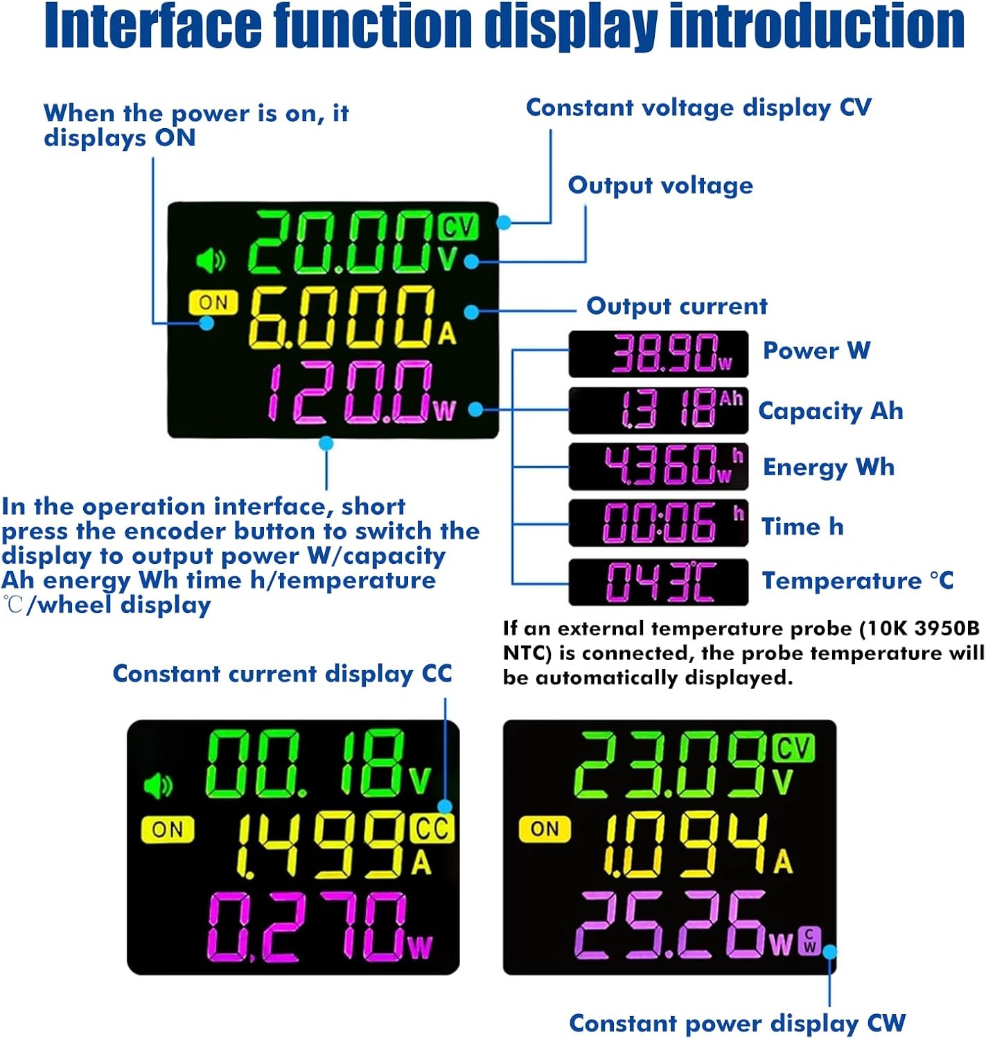 Jadeshay DC-DC Buck Boost Converter, 6-36V to 0-36V Step Up Down Voltage Regulator, Color LCD Digital Display, 120W