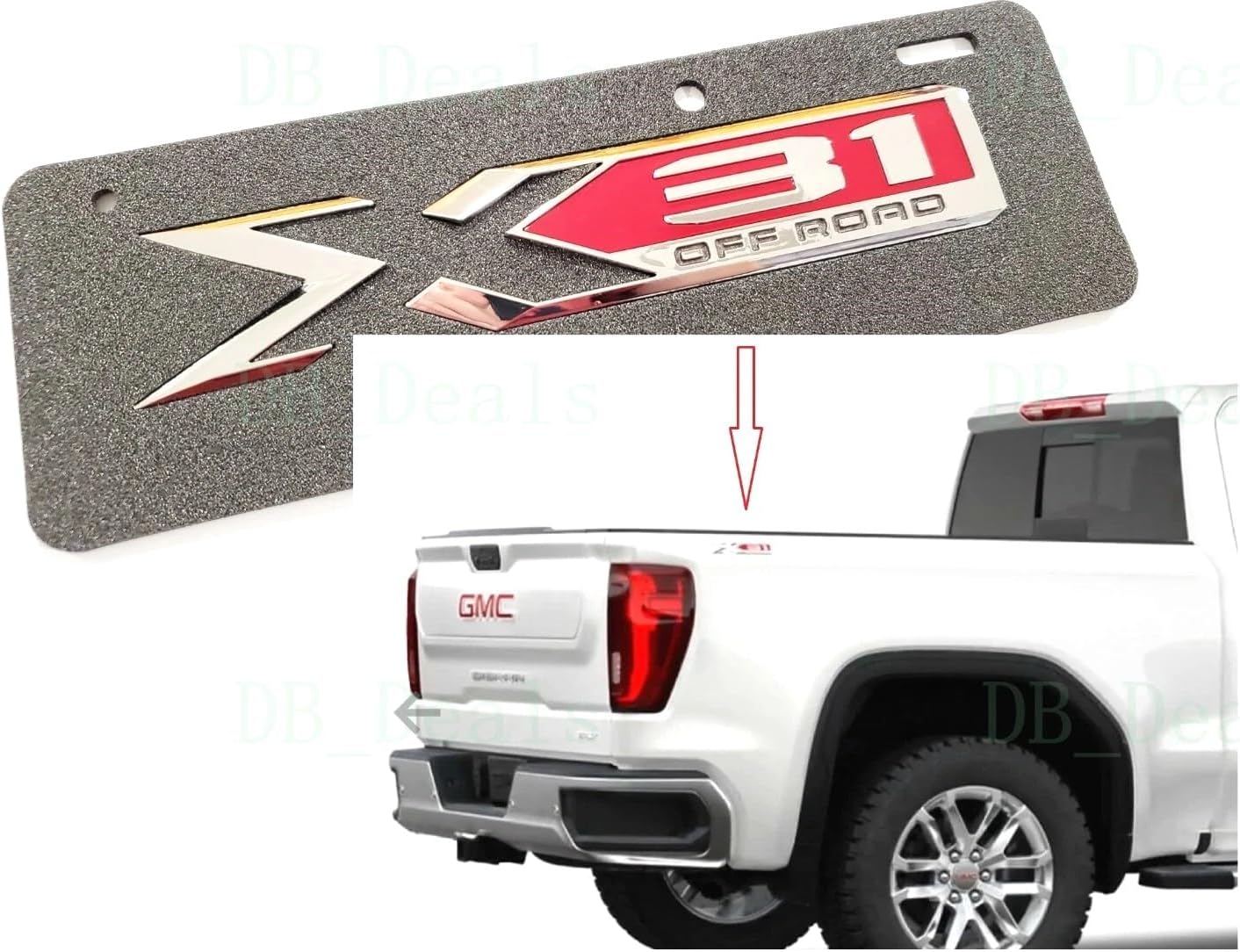 2PCS X31 Off Road Emblems 3D Rear Bodyside Badge Replacement for 2019-2022 GMC Sierra 1500 Genuine GM (Chrome Red)