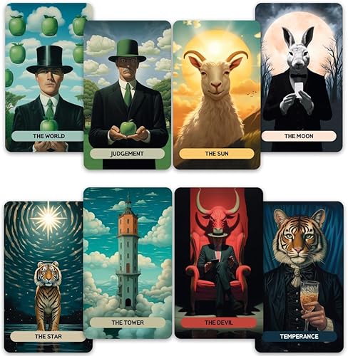 CRAFTERIAN Majestic Realm Tarot Tarot, baraja de 78 cartas con bordes de aluminio, cartas de tarot originales para principiantes y expertos con
