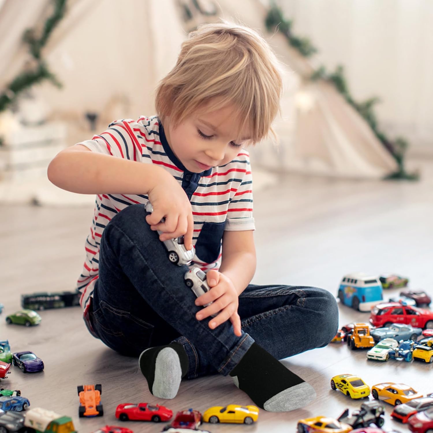 25 Pairs Toddler Kids Socks, Ankle Athletic Low Cut Short Socks for Boys Girls 1-14 Years - Image 6