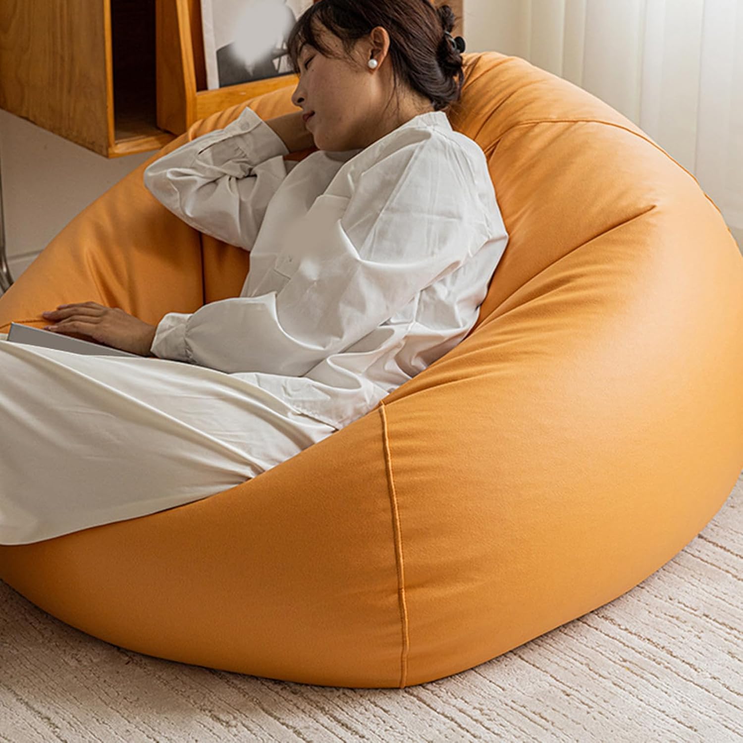 Amazon購入品 ビーズクッション ベージュ 2人がけソファー ビーズ