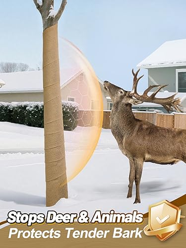 Vista 18 de ANPHSIN Envolturas de arpillera natural para árboles: rollos de arpillera de invierno de 7.8 x 9.8 pies, envoltura protectora para tronco de árbol